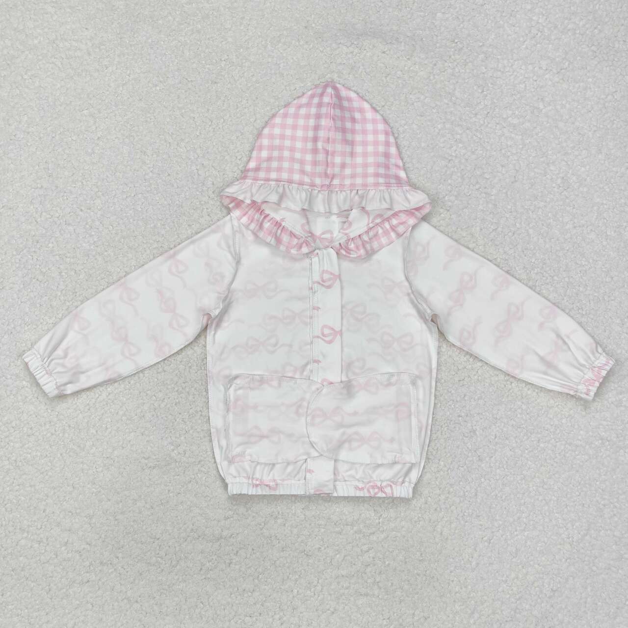 Pink bow baby girls long sleeve hoodie top