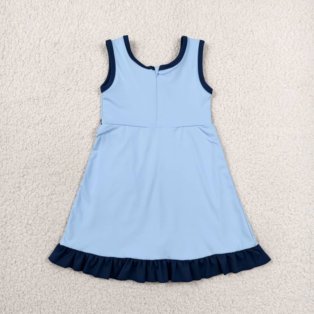 Blue navy color girls summer yoga dress