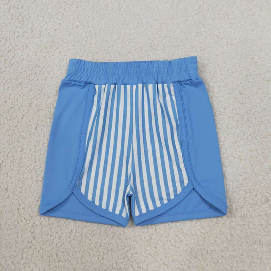 Toddle baby girls blue stripes summer yoga shorts