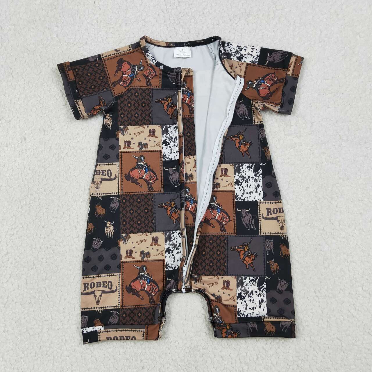 Western rodeo print toddle baby boy romper
