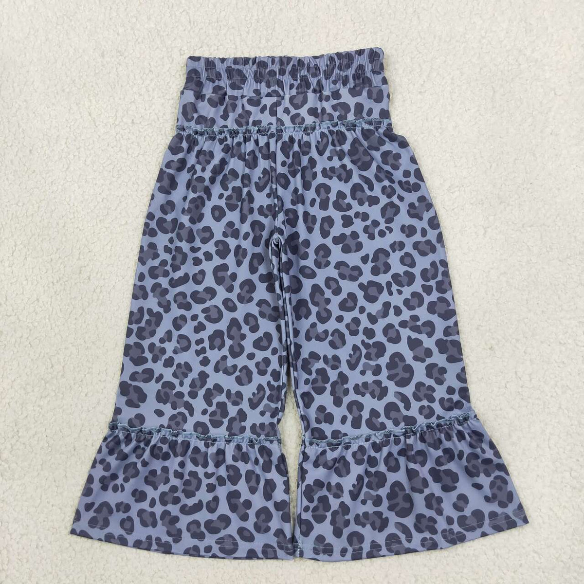 Girls black cheetah yoga flare pants