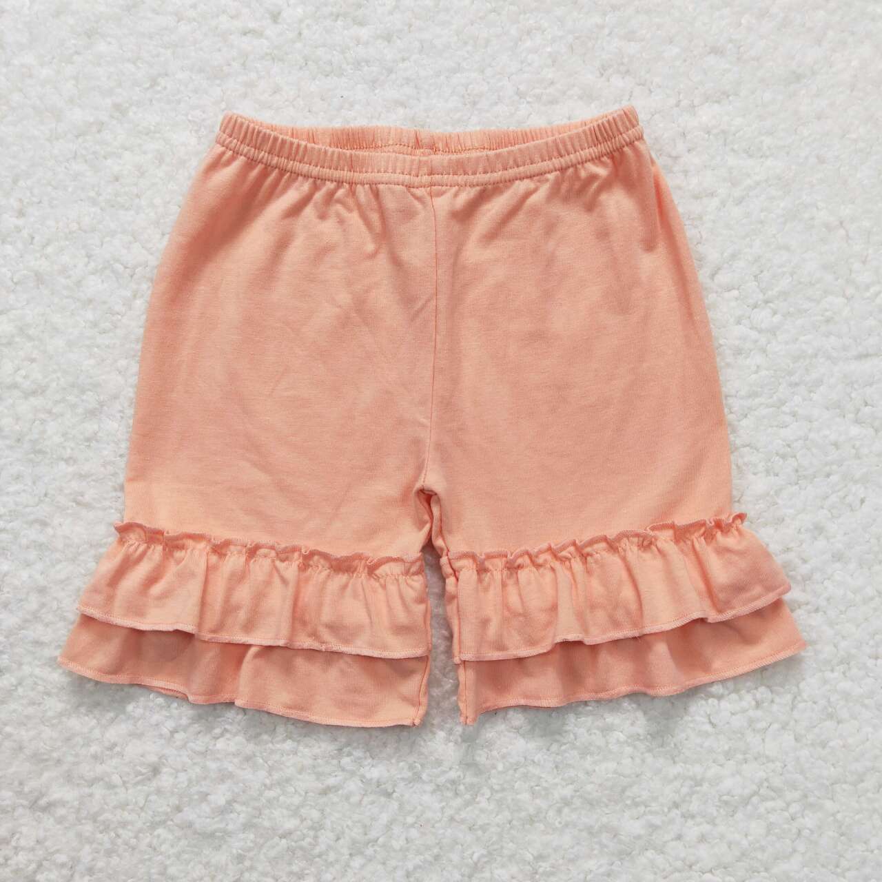 baby girls coral ruffle shorts