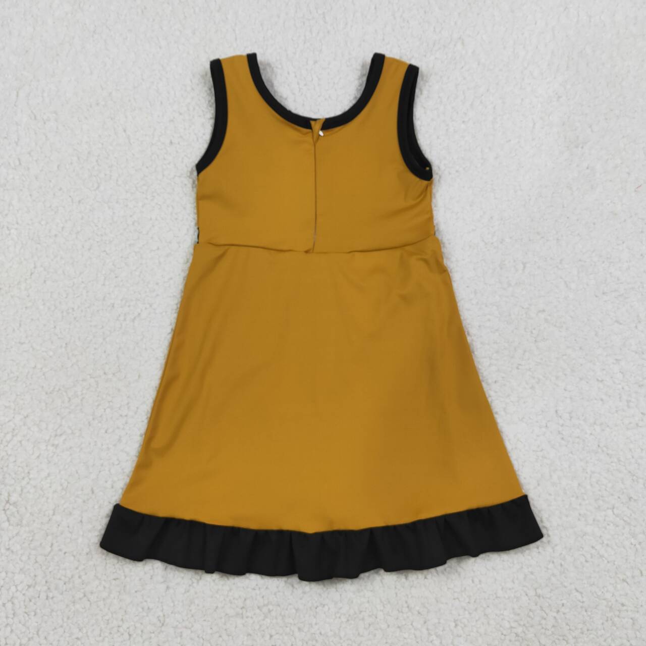 Gold black color girls summer yoga dress