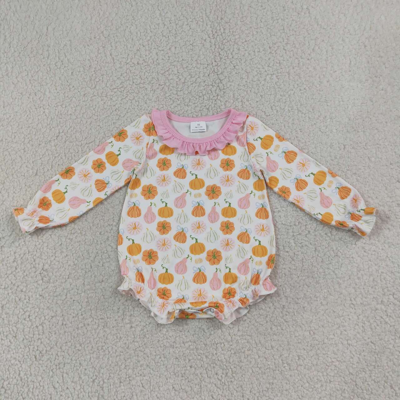 Toddle baby girl fall pumpkin long sleeve romper