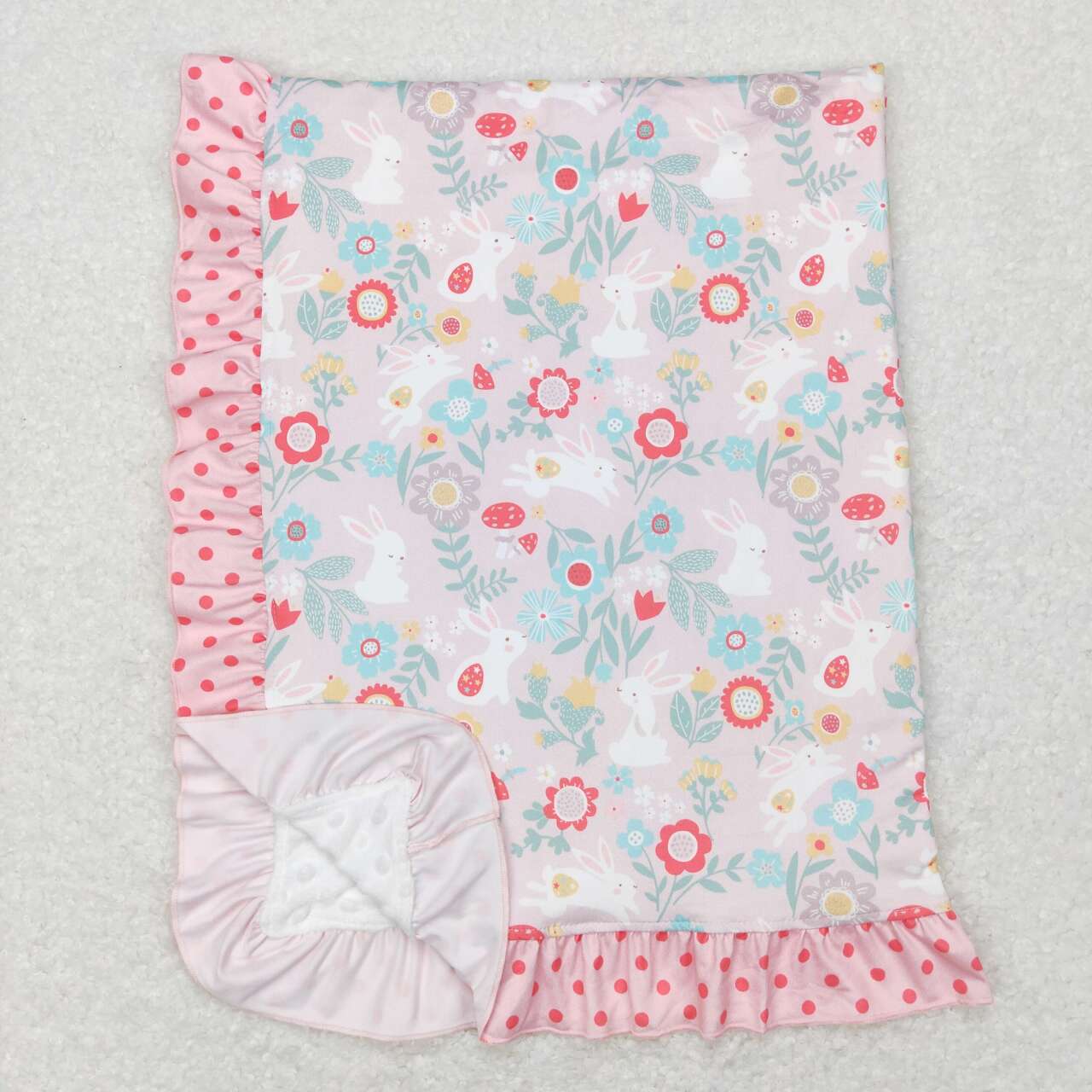 baby girls floral design boutique fleece blankets