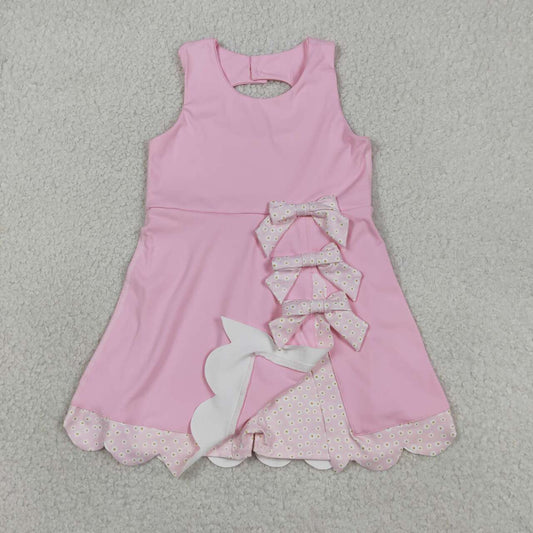 Pink bow baby girls summer yoga dress