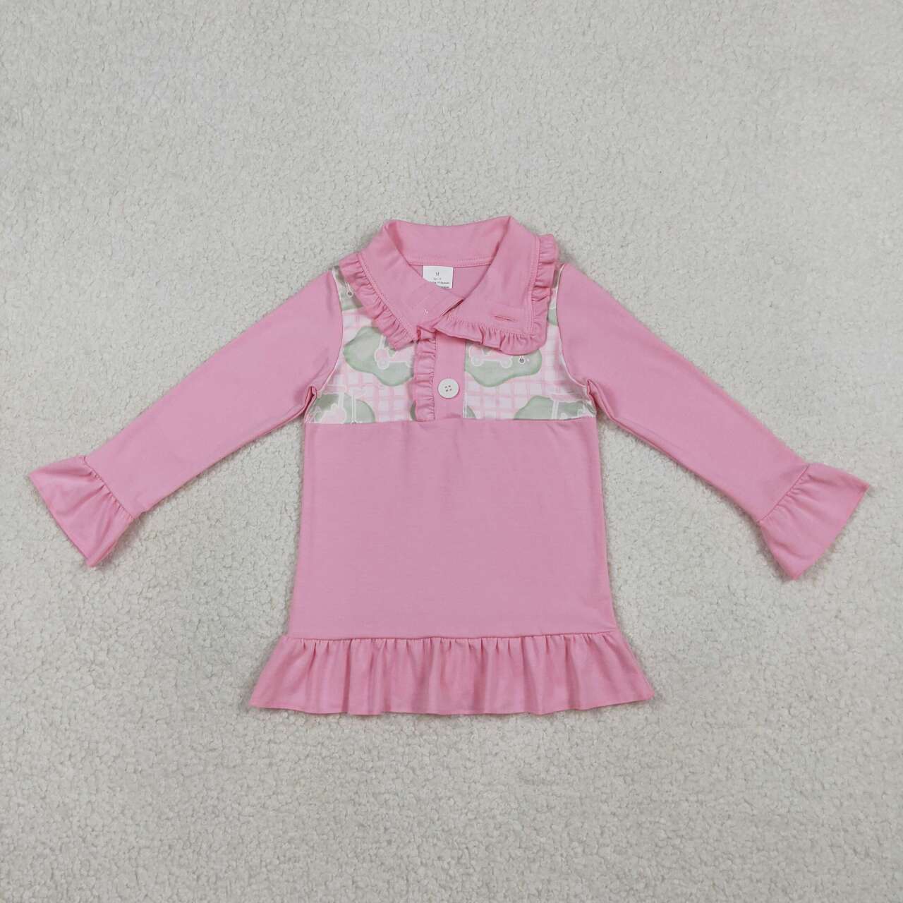 Golf design baby girl long sleeve pullover top