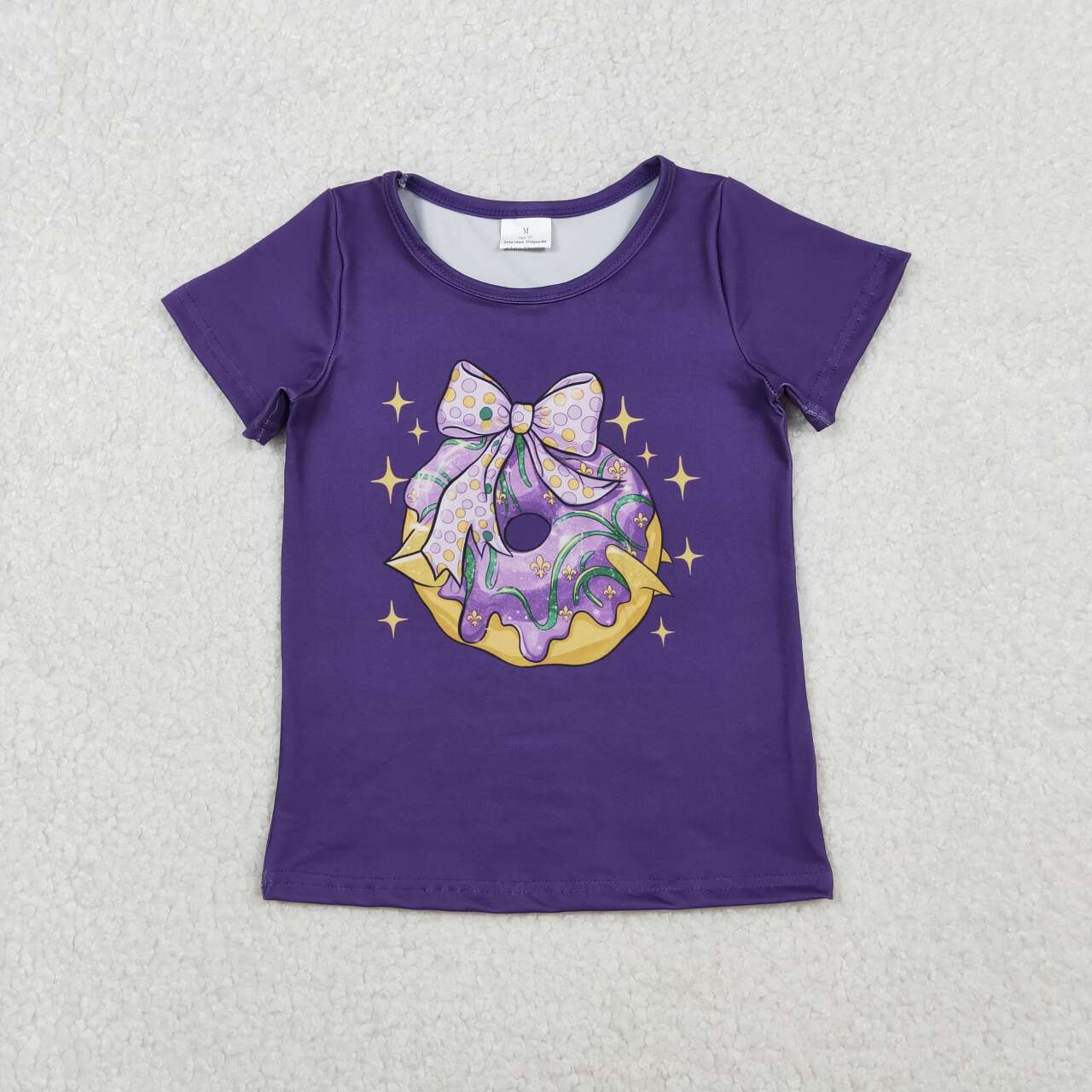 Mardi Gras donuts design girls short sleeve top