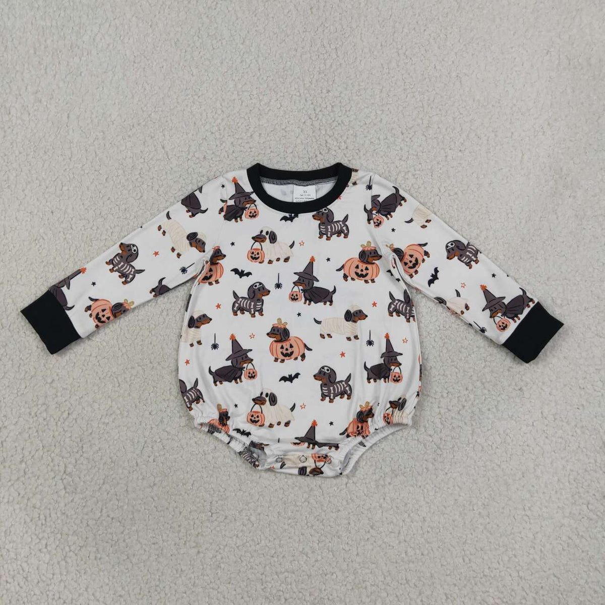 Toddle baby long sleeve halloween pumpkin romper