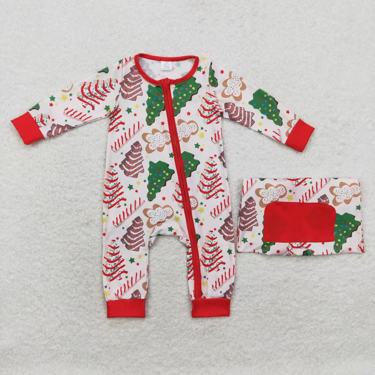 toddle baby boy christmas tree cake zip romper