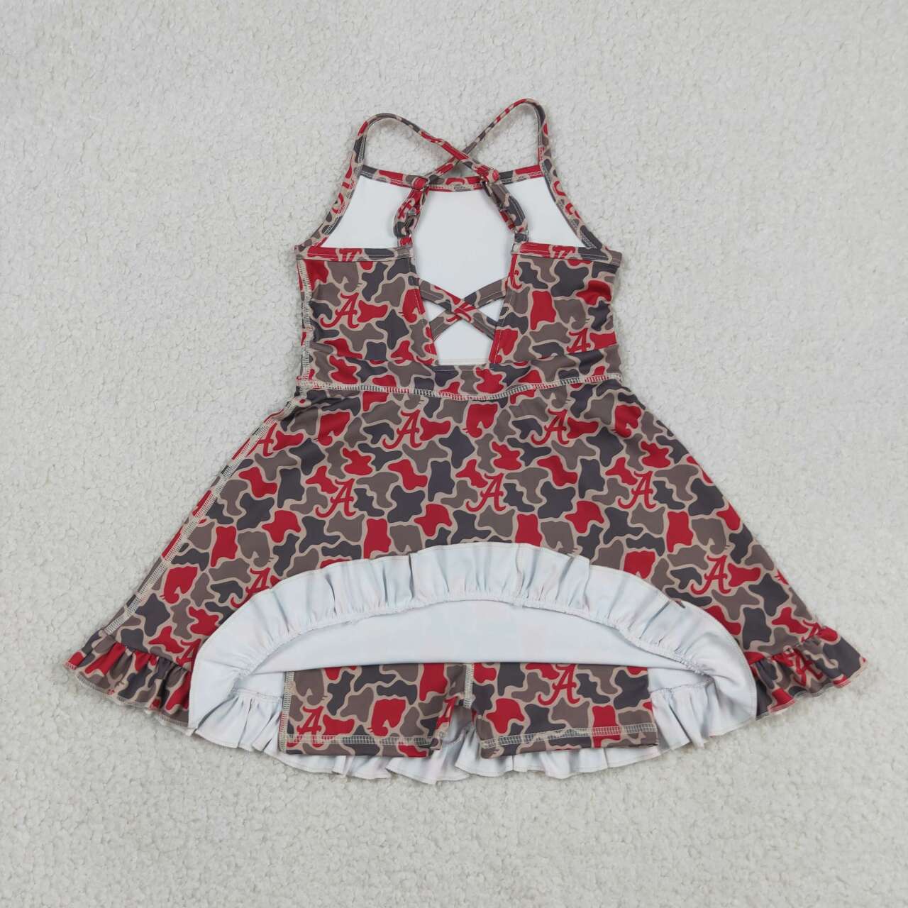 A Team camo design girls summer active yoga dress