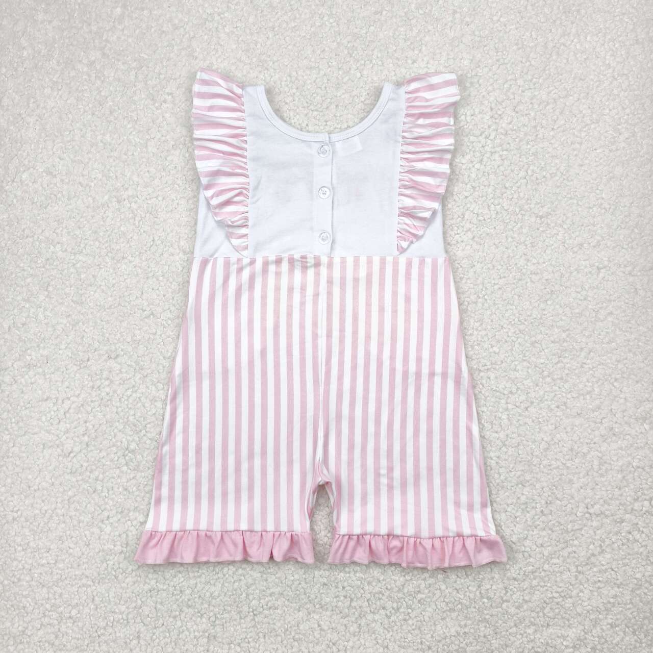 Toddle girls embroidery pink bow summer romper