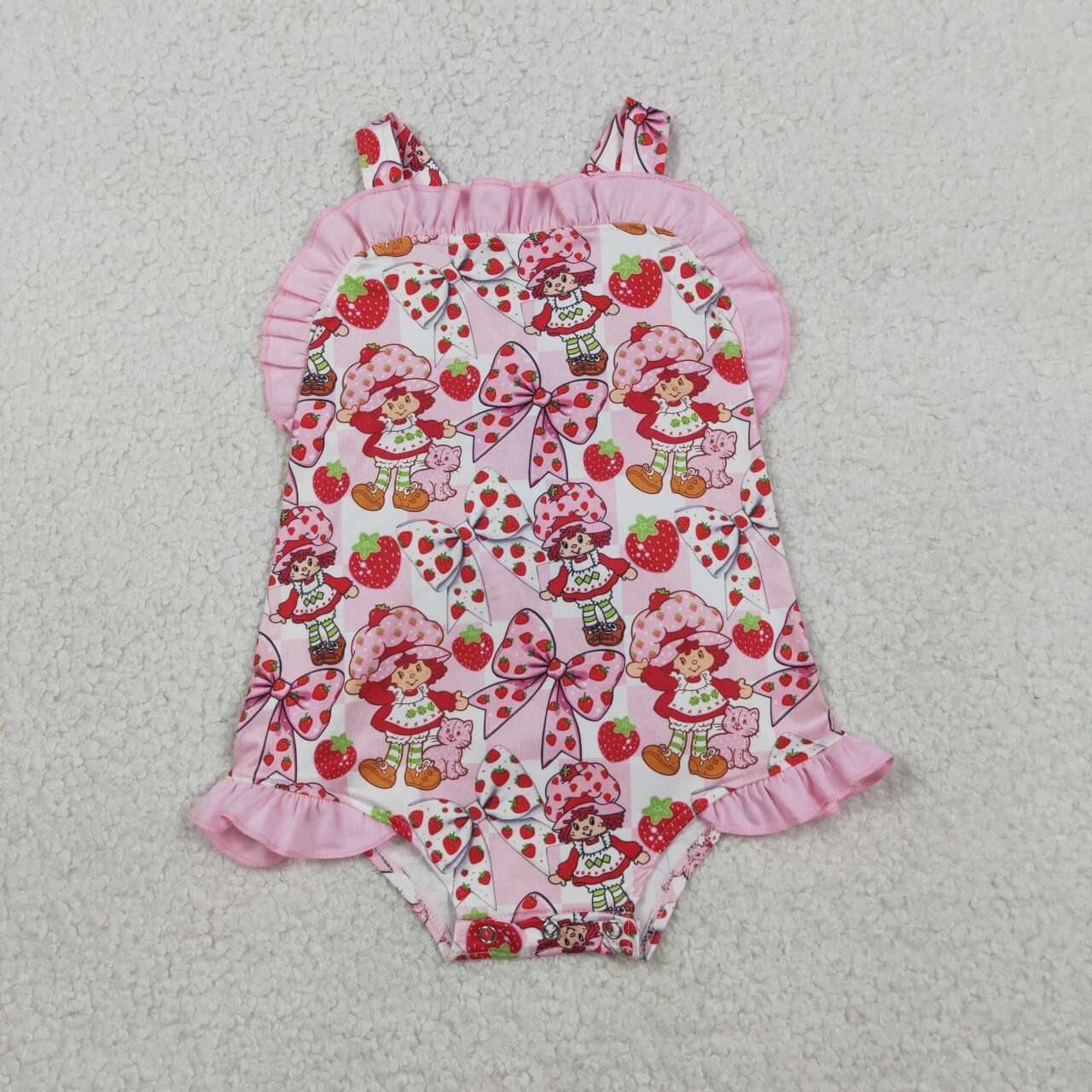 Strawberry design baby girls summer romper