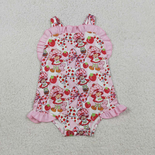 Strawberry design baby girls summer romper