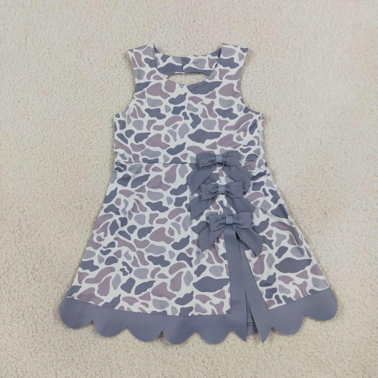 Grey camo color girls summer yoga dress
