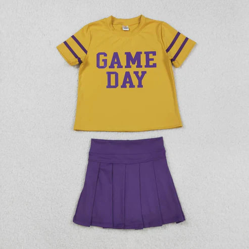 Game day shirt orange yoga skort girls summer matching outfit