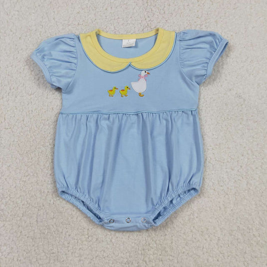 Toddle baby embrodiery duck goose summer romper