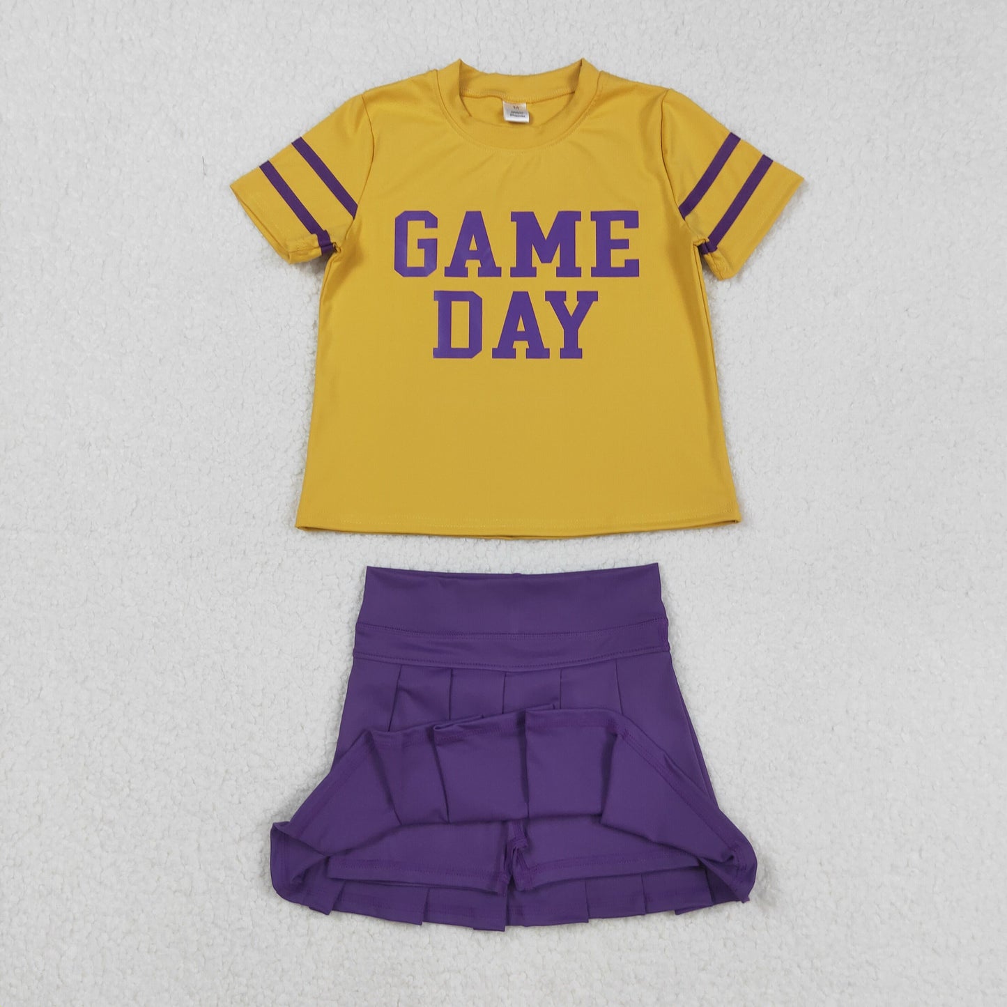 Game day shirt lavender skirt summer yoga outfit