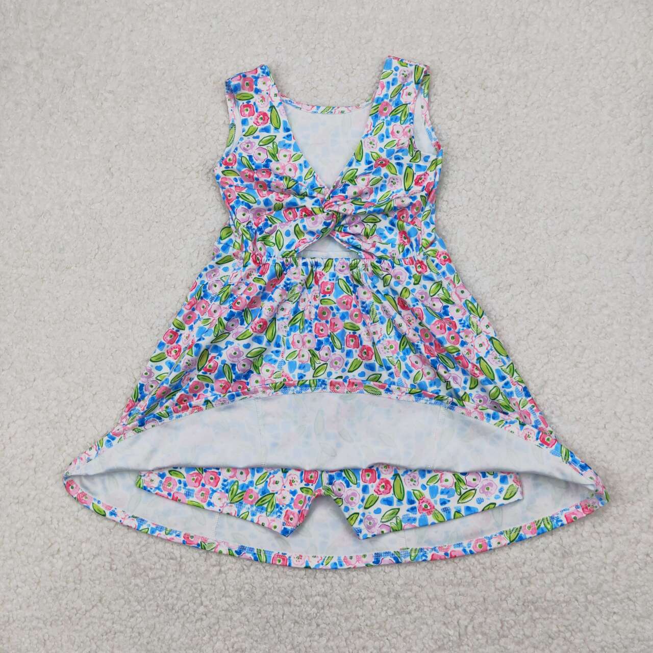 Toddle baby girls blue floral active wear athletic summer dress