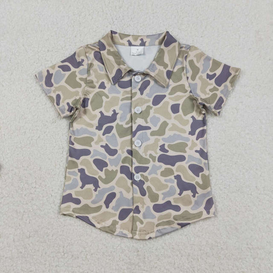 Camouflage print baby boy button shirt