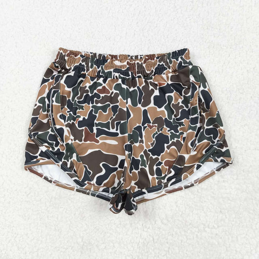 Adult  women brown cheetah summer yoga shorts