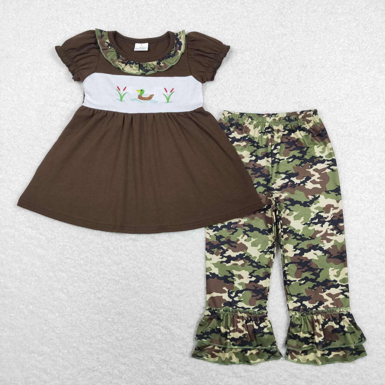 Mallard duck top camo ruffle pants hunting outfit