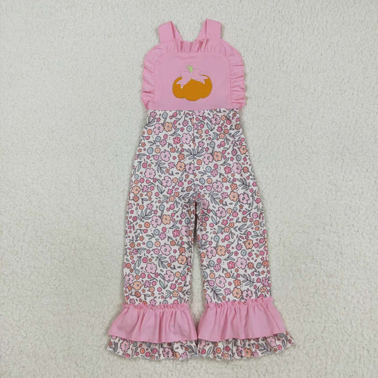 Toddle girls embroidery pumpkin floral design jumpsuit
