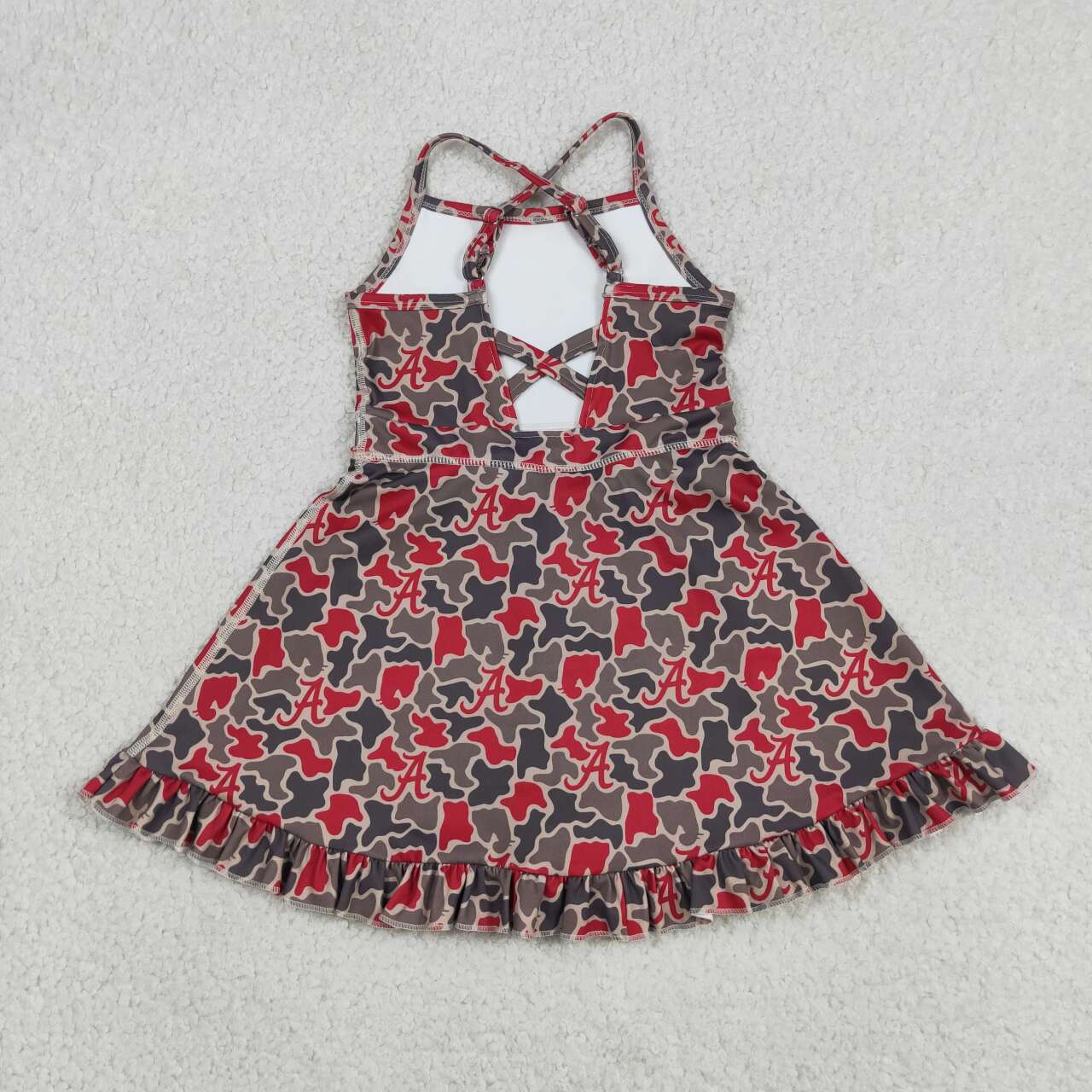 A Team camo design girls summer active yoga dress