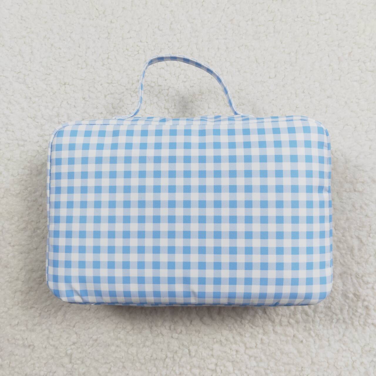 wholesale girls blue checkered lunch bag