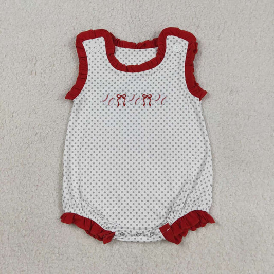 Baseball embroidery design toddle baby girl summer romper