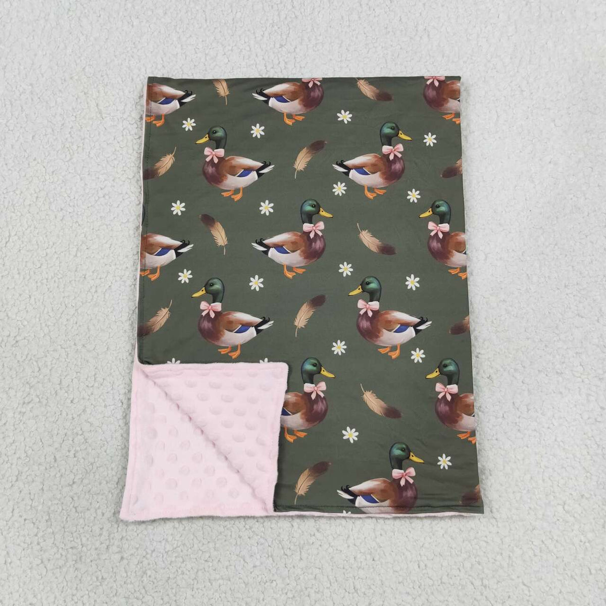 Toddle kids duck flowers design soft blanket