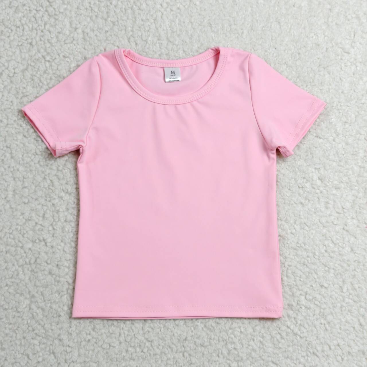 Pink color girls yoga short sleeve top
