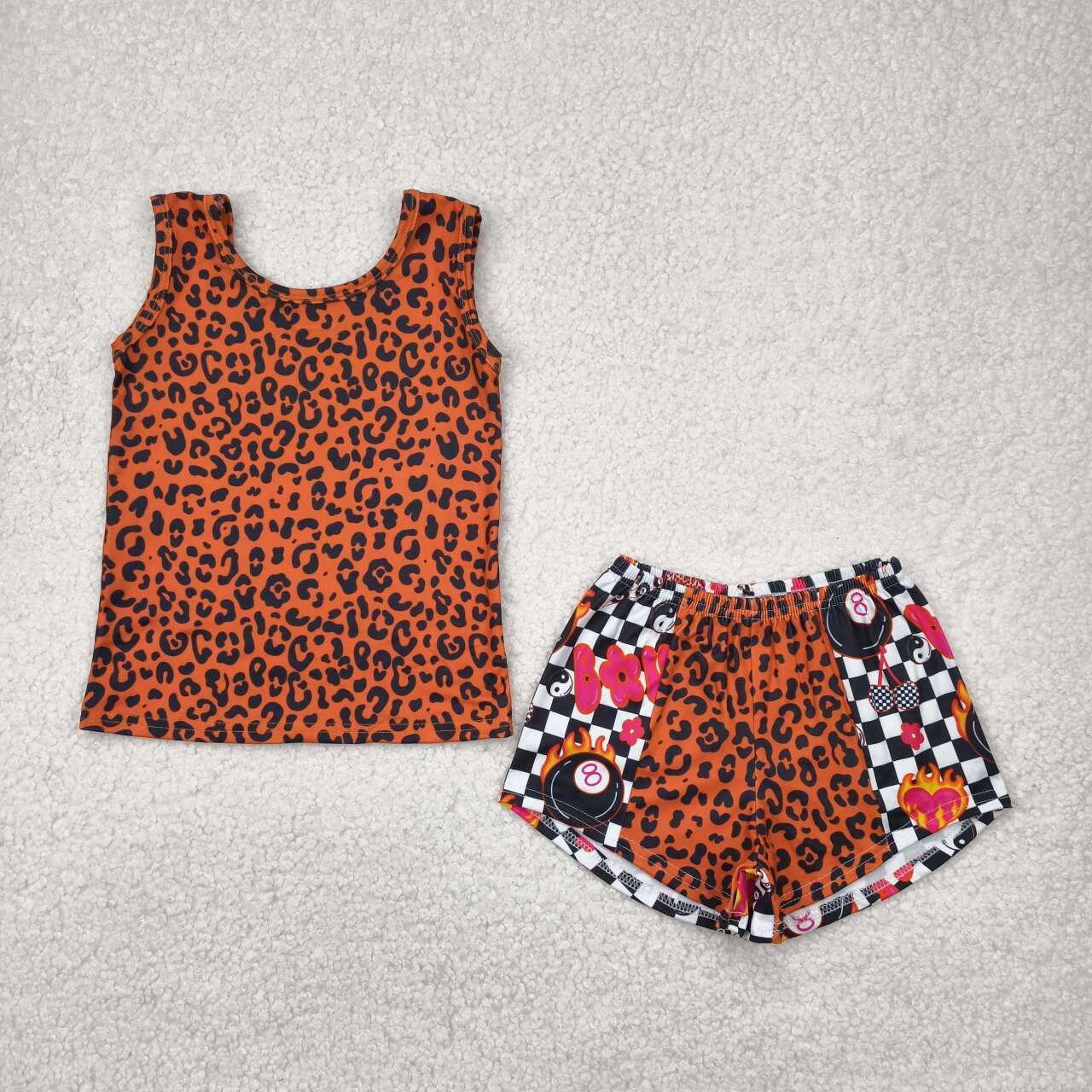 Black leopard girls summer clothes