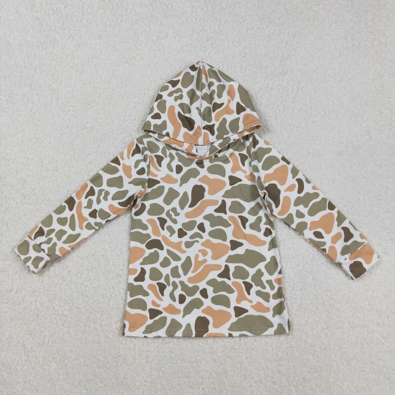 Baby boy long sleeve green camo print hoodie top