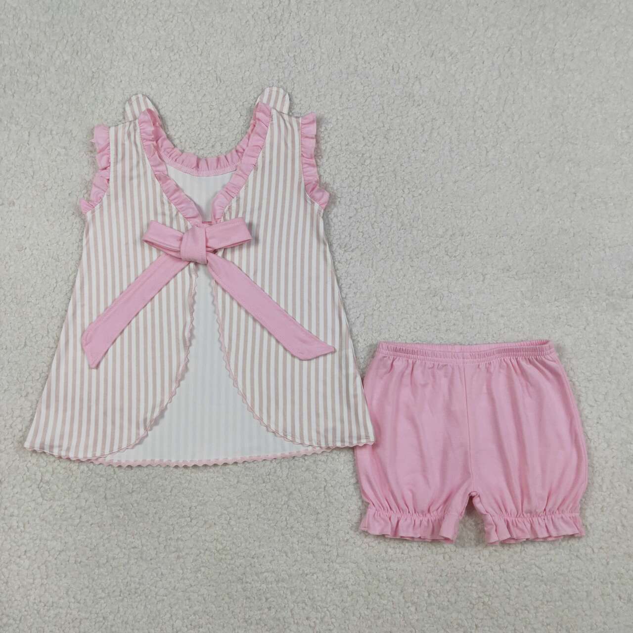 Easter bunny embroidery top matching shorts girls summer outfit