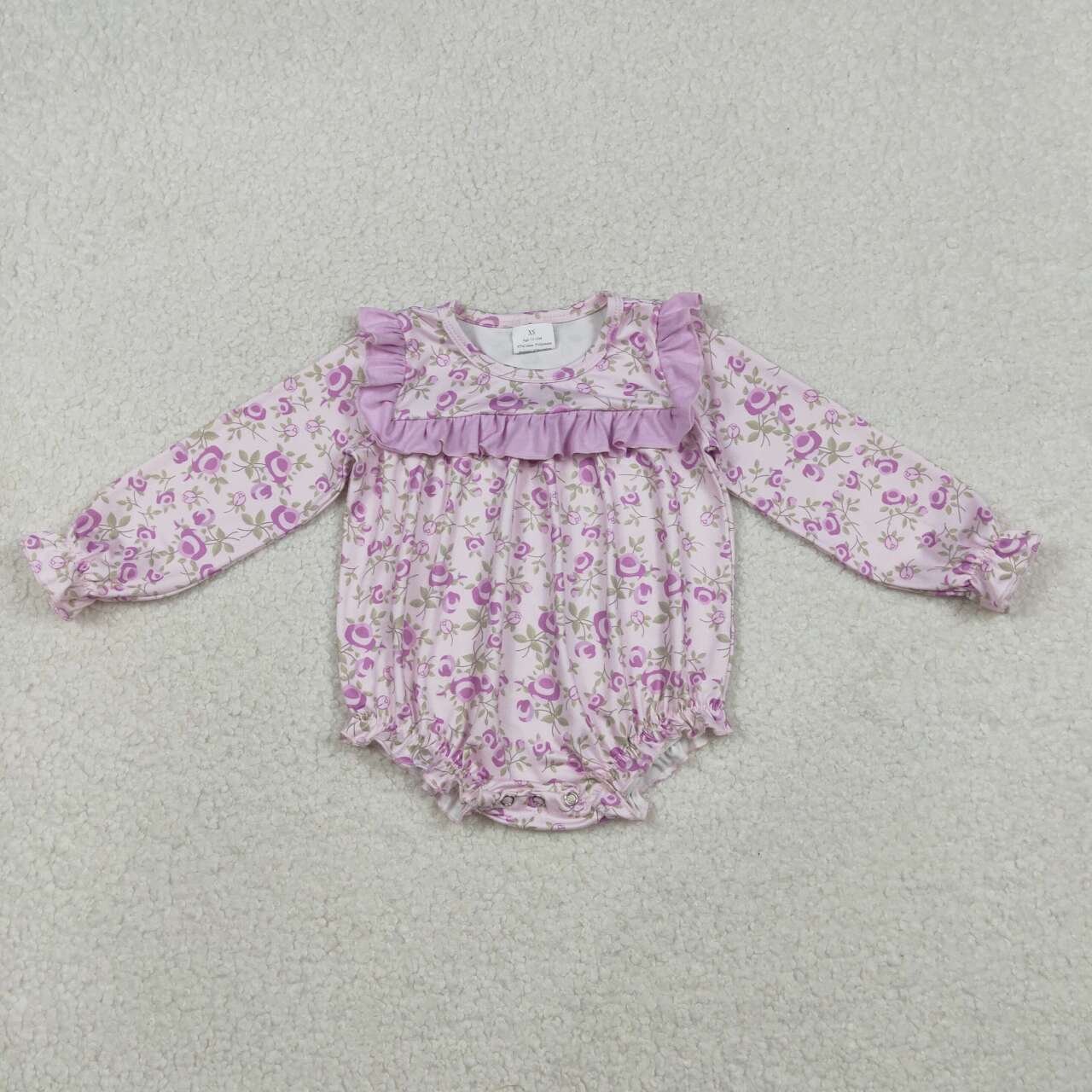 Purple floral toddle baby long sleeve romper