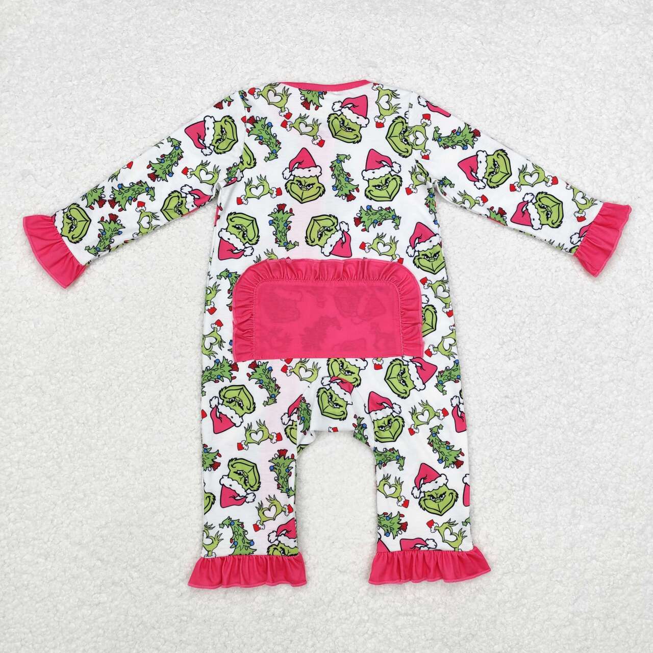 kids baby girl christmas green face ginbgerbread milk silk bamboo romper