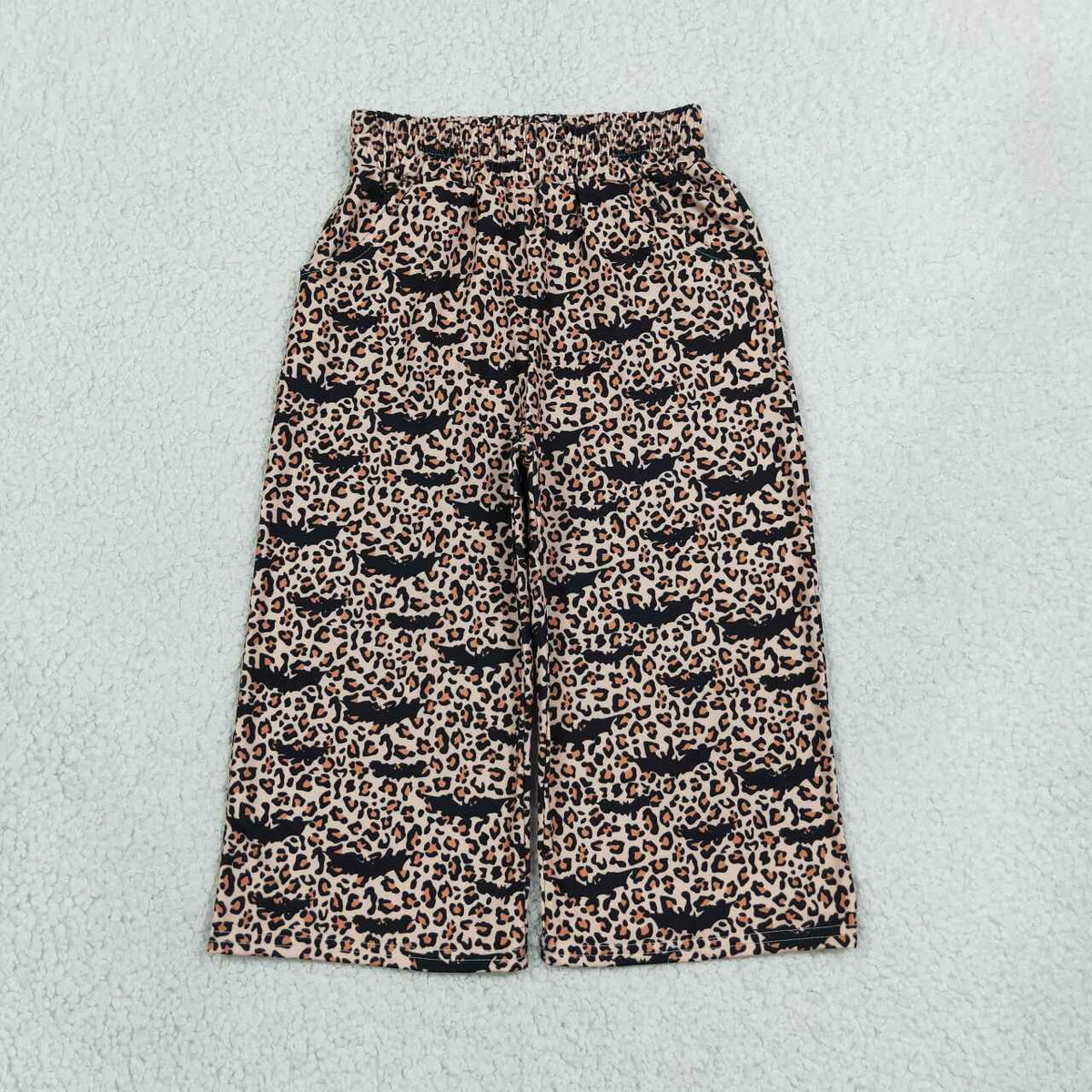 Halloween bat print girls milk silk pants