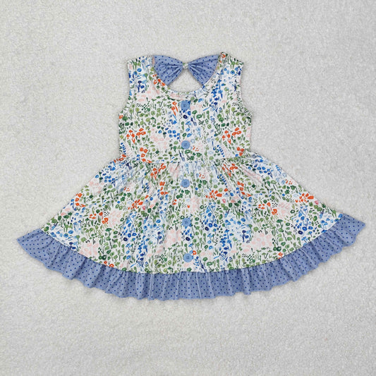blue floral wholesale boutique dress