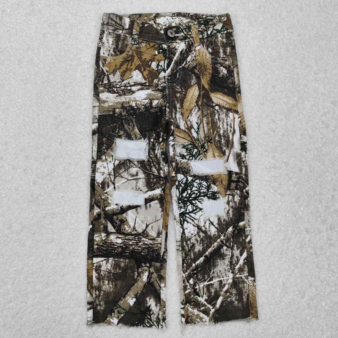 baby boy camouflage big hole jeans leggings pants