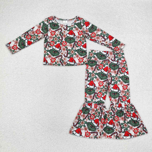 Toddle Girls Christmas Green Face Candy Cane Clothing Set