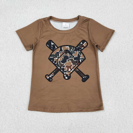 Brown camo baby boy short sleeve shirts