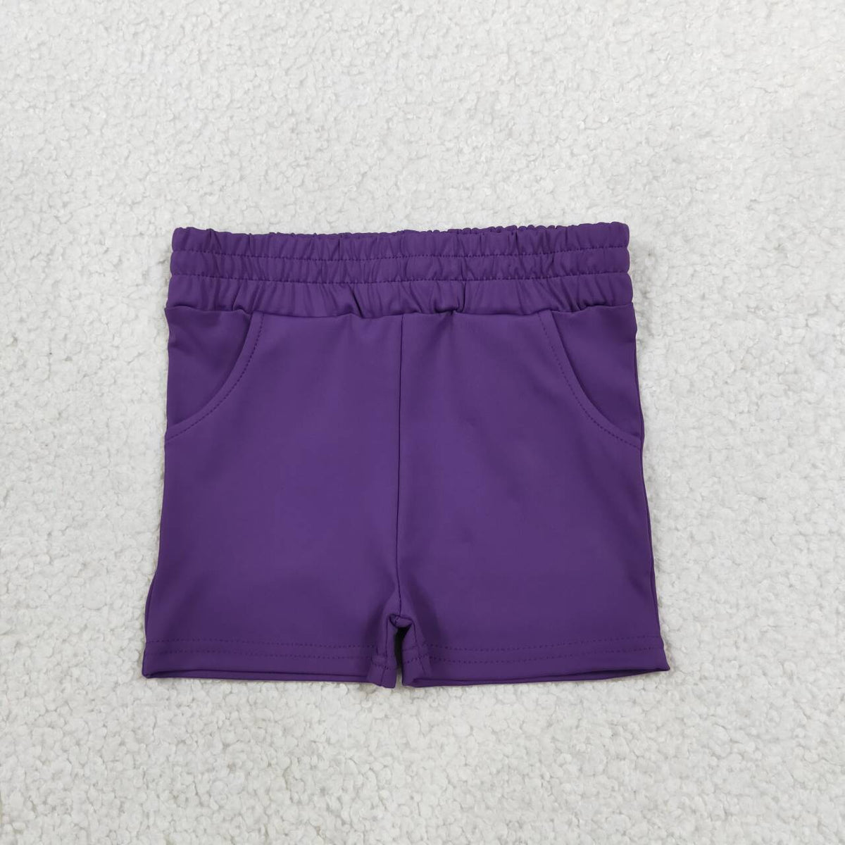 Toddle baby girls solid purple summer yoga shorts