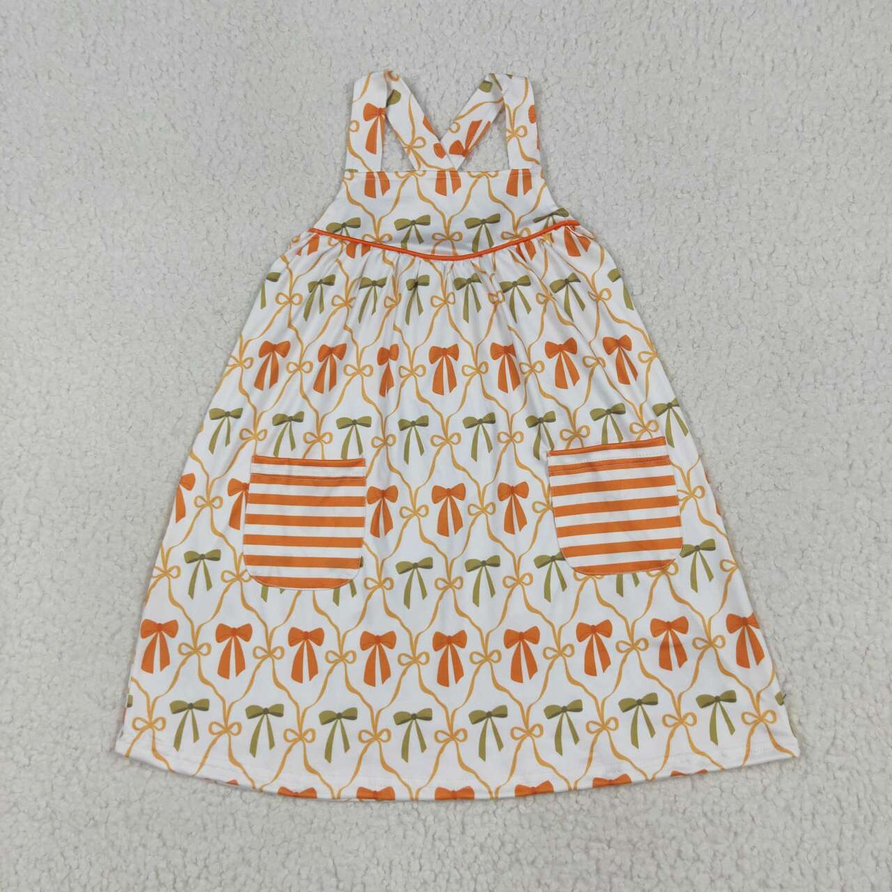 Orange bow toddle girls summer dress