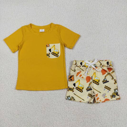 baby boy construction short outfit