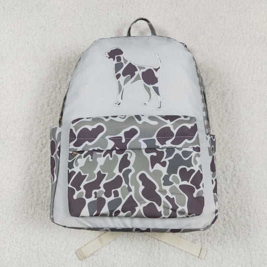 baby baby grey camo dog print mini backpack