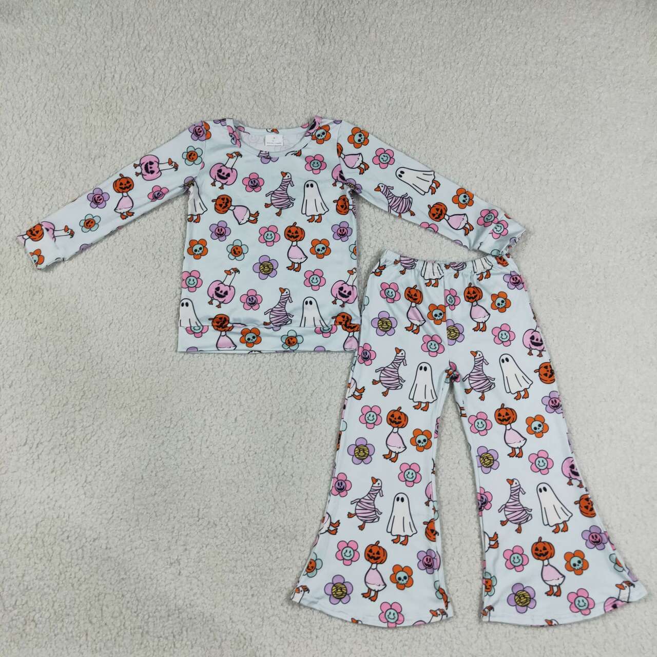 Halloween ghost  long sleeve top matching pants girls outfit
