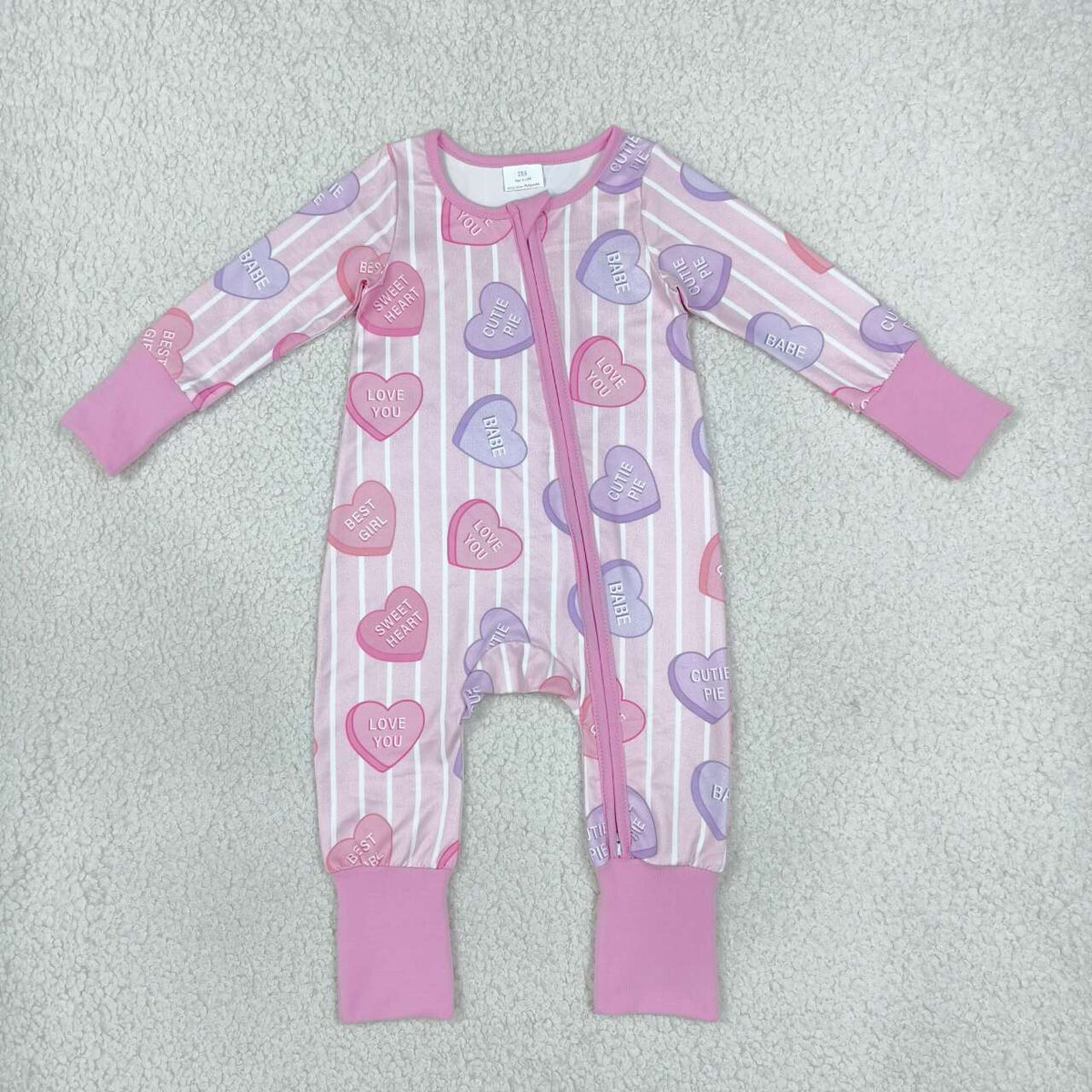Valentines heart toddle baby girl long sleeve romper