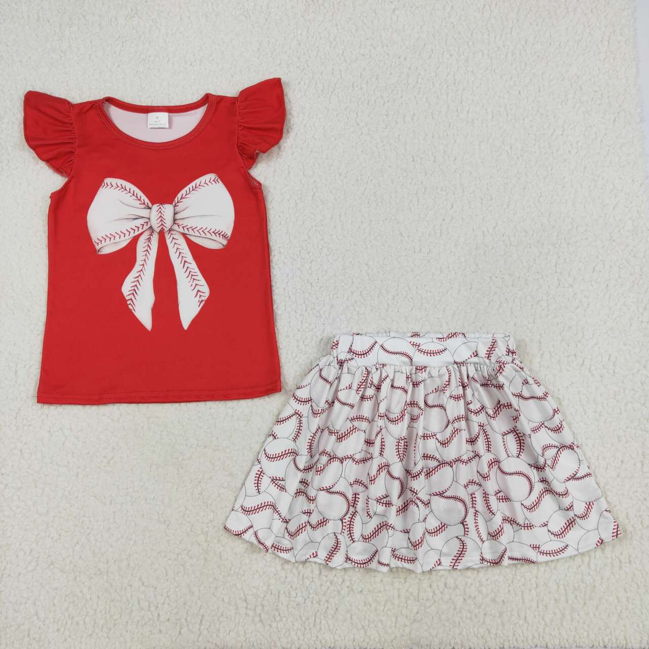 Baby girls baseball bow top matching skirt shorts summer shorts outfit preorder