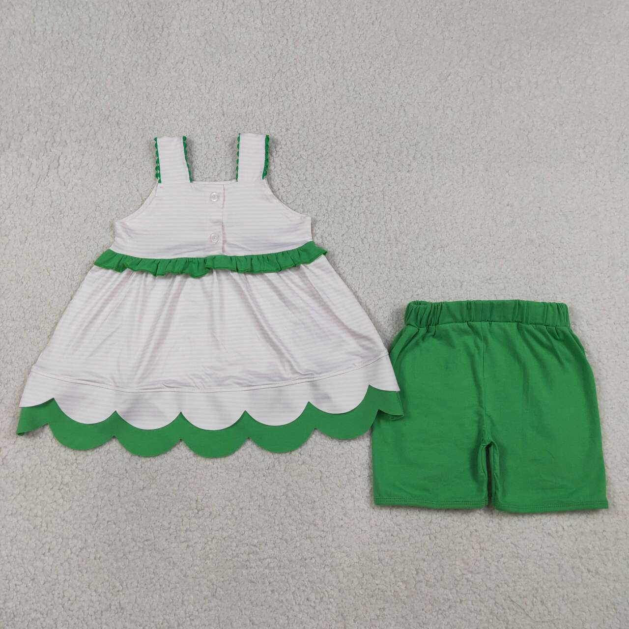 Girls embroidery watermelon top matching shorts girls summer outfit